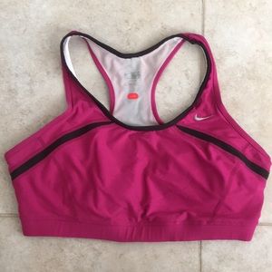 Nike sports bra in berry and black